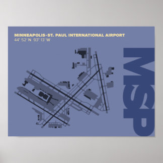 Minneapolis-St. Paul Airport (MSP) Diagram Poster