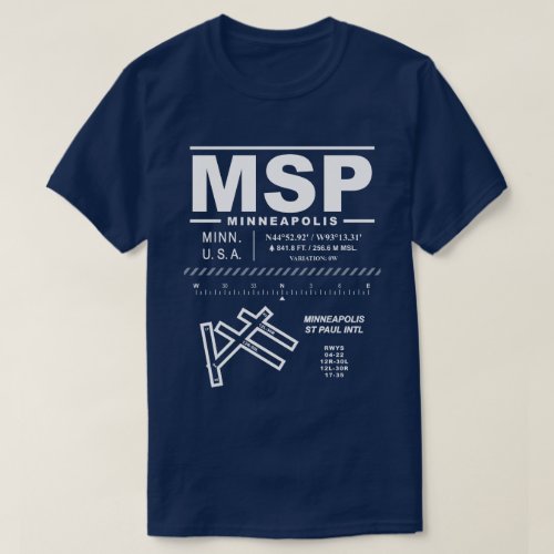 Minneapolis St Paul International Airport MSP T_Shirt