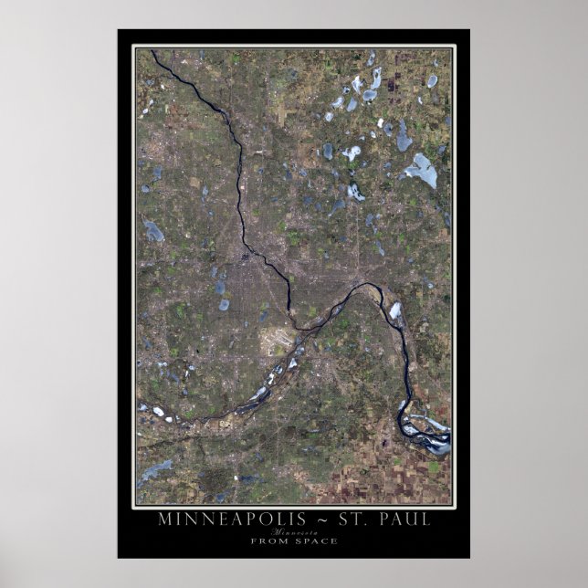 Minneapolis - St Paul Minnesota Satellite Poster (Front)
