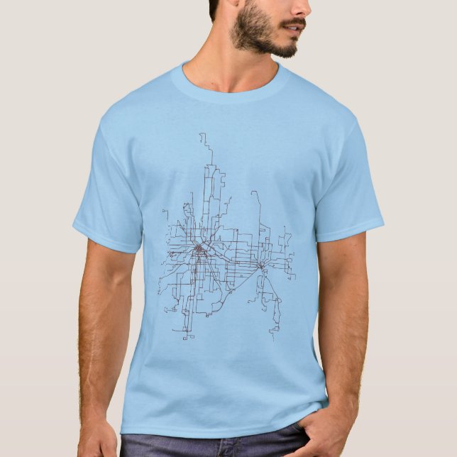 Minneapolis-St. Paul Transit Routes T-Shirt (Front)