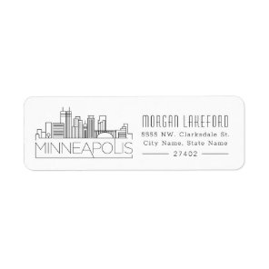 Minneapolis Stylized Skyline | Label