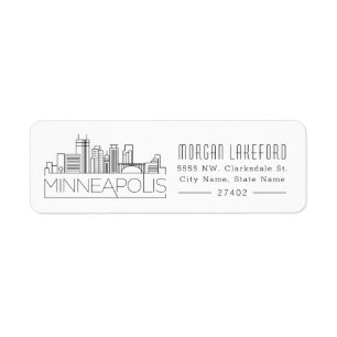Minneapolis Stylized Skyline Label