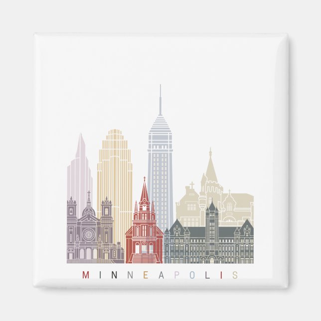 Minneapolis V2 skyline poster Magnet (Front)