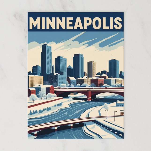 Minneapolis Winter Cityscape Postcard (Creator Uploaded)