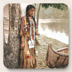 Minnehaha 1897 Native American Hiawatha Vintage Coaster