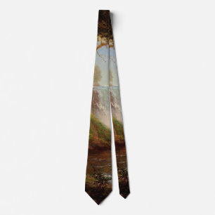 Minnehaha Falls, fine art by Albert Bierstadt Neck Tie