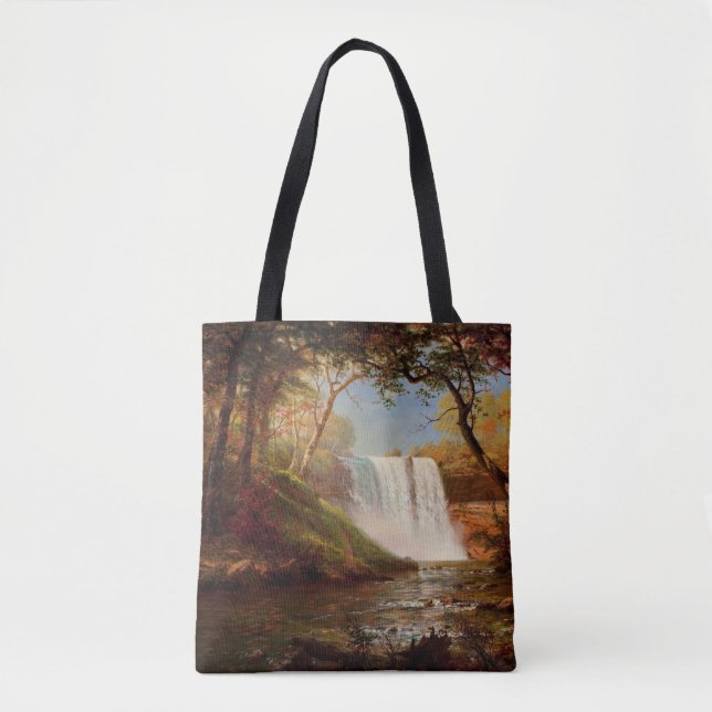 Minnehaha Falls, fine art by Albert Bierstadt Tote Bag (Front)