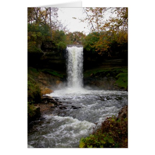 Minnehaha Falls in autumn Cards (Front)