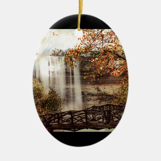 Minnehaha Falls, Minneapolis, Minnesota Circa 1900 Ceramic Ornament (Front)