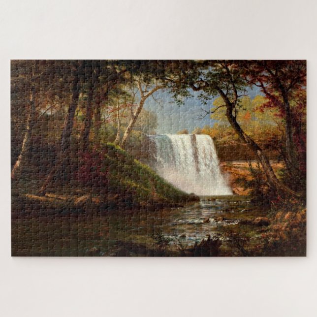 Minnehaha Falls, MN landscape painting Jigsaw Puzzle (Horizontal)