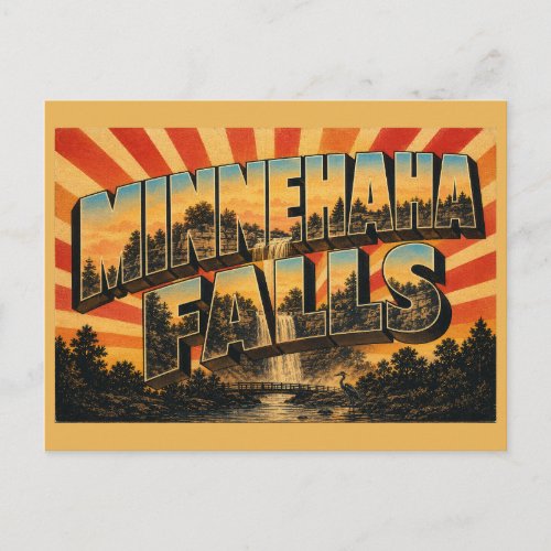 Minnehaha Falls MN Vintage Travel Art Postcard