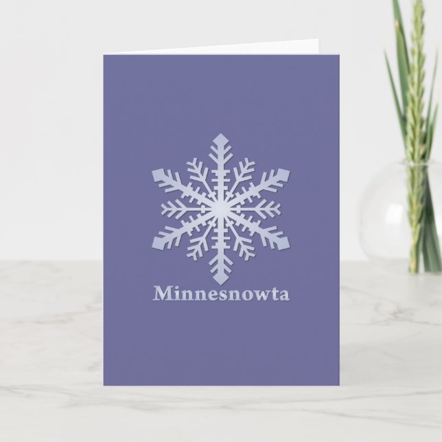 Minnesnowta Blue Snowflake Holiday Card (Front)