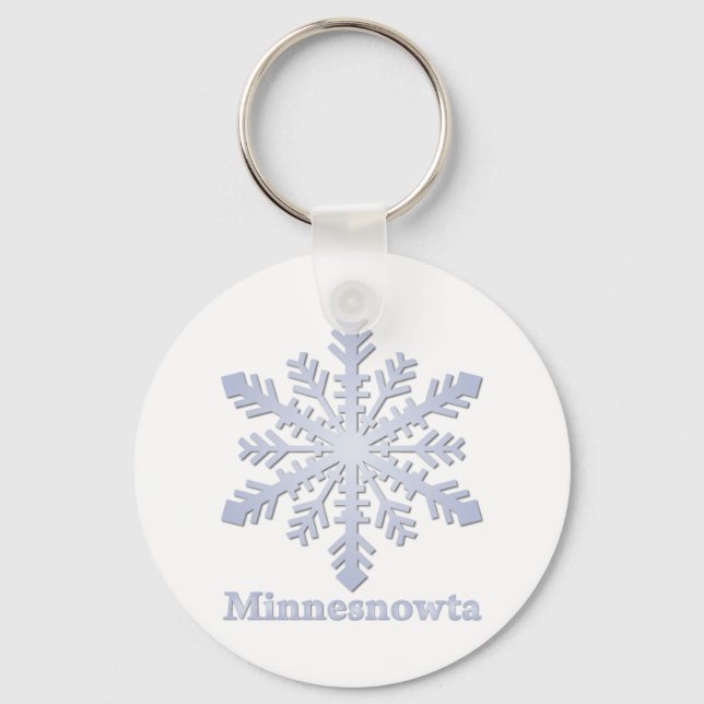 Minnesnowta Blue Snowflake Keychain (Front)