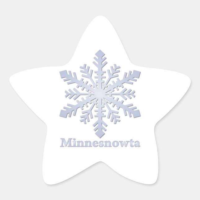 Minnesnowta Blue Snowflake Star Sticker (Front)