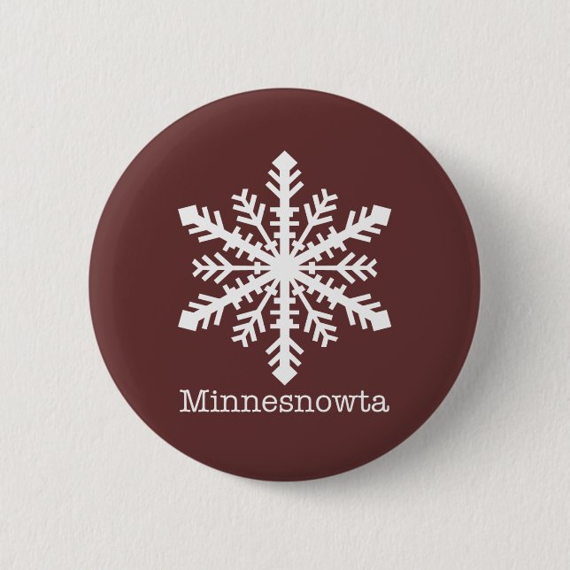 Minnesnowta Snowflake Button (Front)