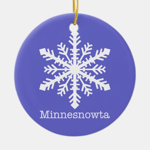 Minnesnowta Snowflake Ceramic Ornament