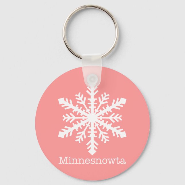 Minnesnowta Snowflake Keychain (Front)