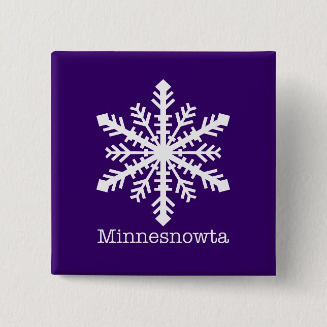 Minnesnowta Snowflake Pinback Button (Front)