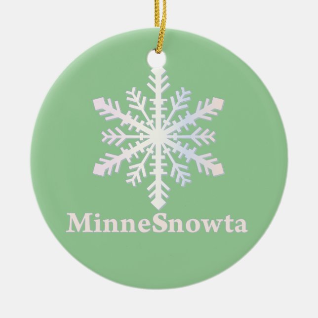 MinneSnowta with Snowflake Ceramic Ornament (Front)