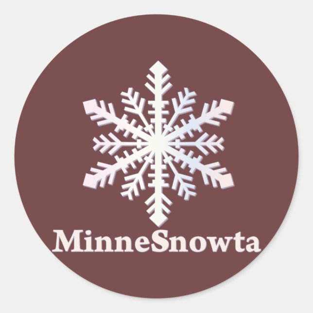 MinneSnowta with Snowflake Classic Round Sticker (Front)