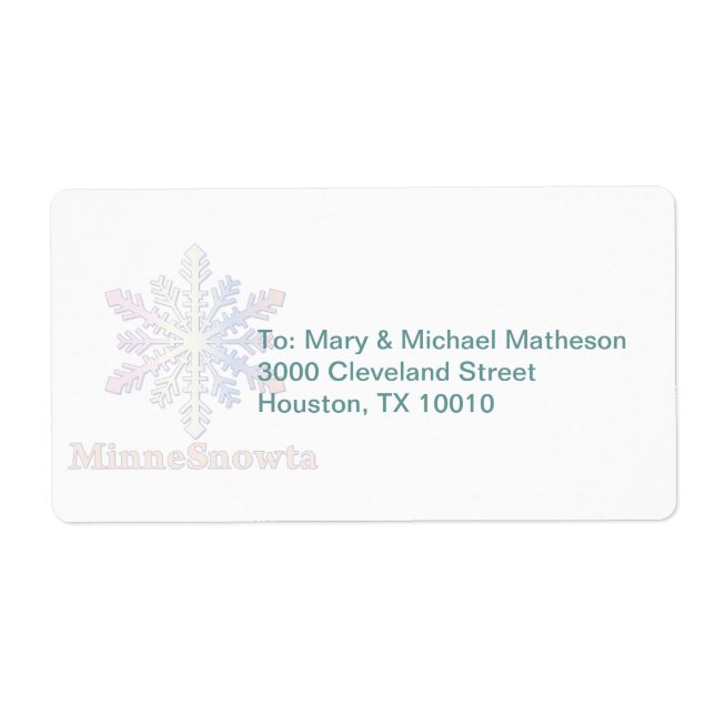 MinneSnowta with Snowflake Label (Front)