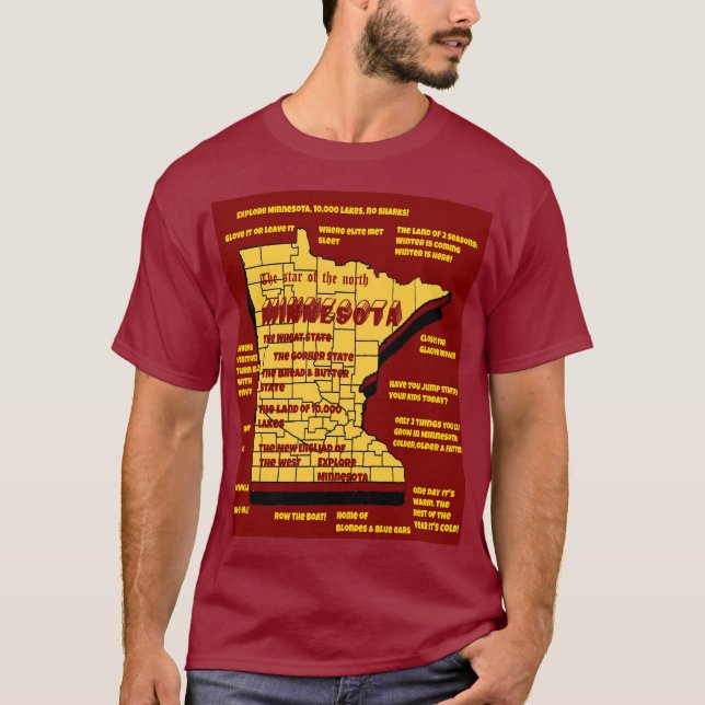 Minnesota 3d map design T-Shirt (Front)