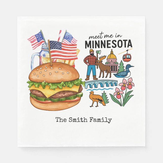  Minnesota 4th July  Independence Day party   Napkins (Front)