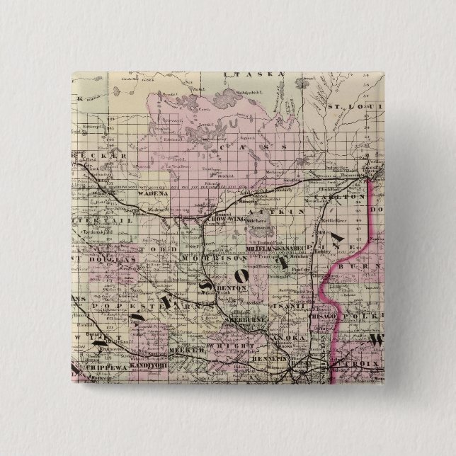 Minnesota 9 pinback button (Front)