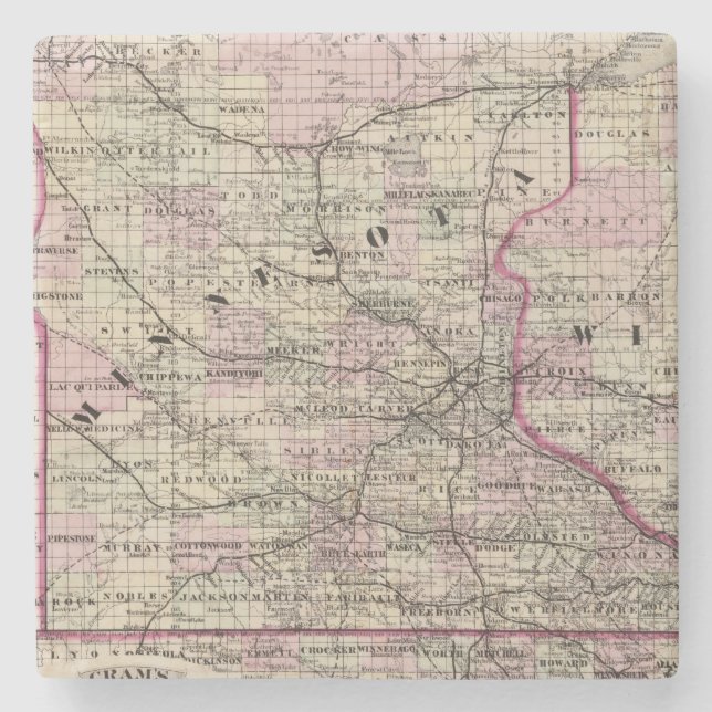 Minnesota 9 stone coaster (Front)