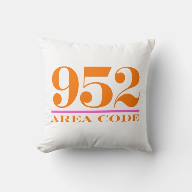 Minnesota Area Code 952 Throw Pillow (Front)