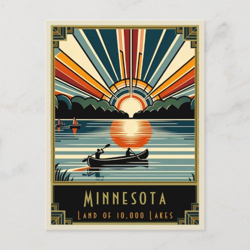 Minnesota  Art Deco Postcard