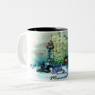 Minnesota Art Design Two-Tone Coffee Mug