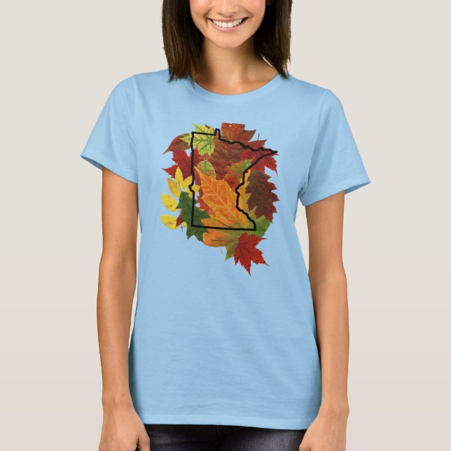 Minnesota autumn Leaves Fall Colors T-Shirt (Front)