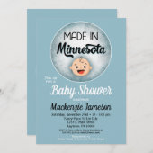 Minnesota Baby Shower Funny Blue Boys Invitation (Front/Back)