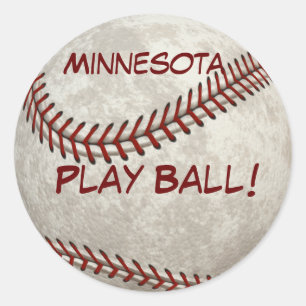 Minnesota Baseball  Play Ball! American Past-time Classic Round Sticker