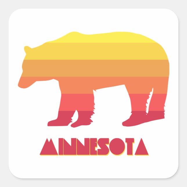 Minnesota Bear Square Sticker (Front)