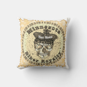 Minnesota Biker  Throw Pillow