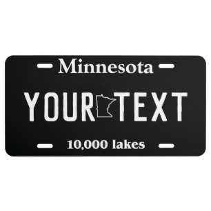 MINNESOTA BLACK CUSTOM LICENSE PLATE