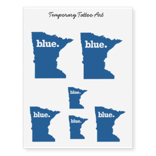 MINNESOTA BLUE STATE TEMPORARY TATTOOS