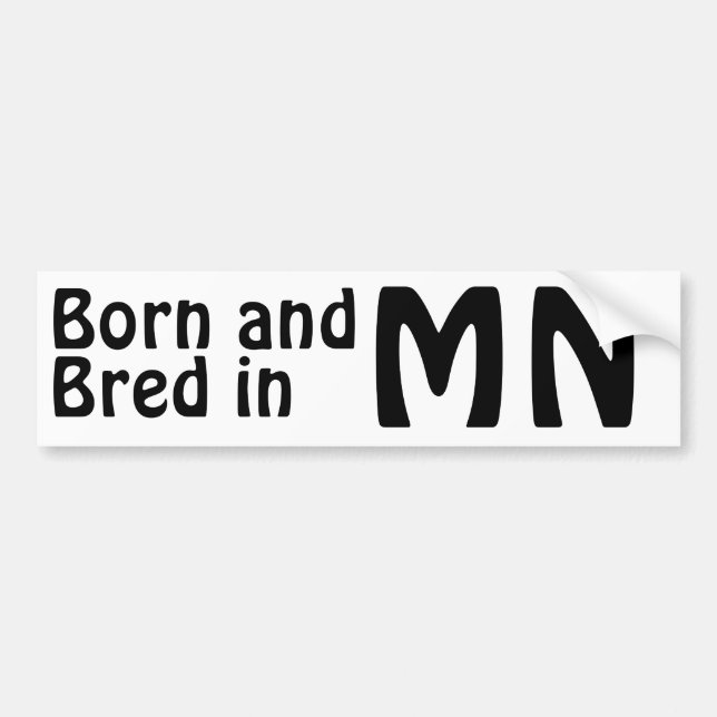 Minnesota Bred (Bumper) Sticker (Front)