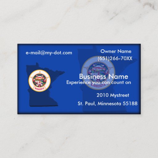 Customizable Minnesota Business Card