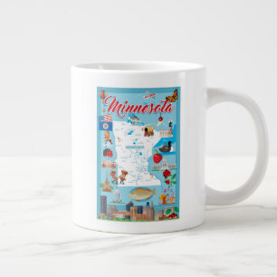 Minnesota Cartoon Map Giant Coffee Mug