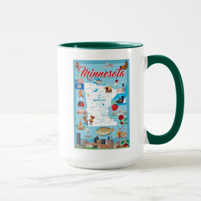 Minnesota Cartoon Map Mug (Right)