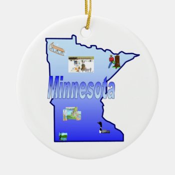 Minnesota Christmas Tree Ornament by slowtownemarketplace at Zazzle