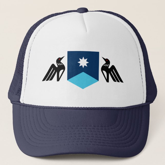 Minnesota Coat of Arms Trucker Hat (Front)