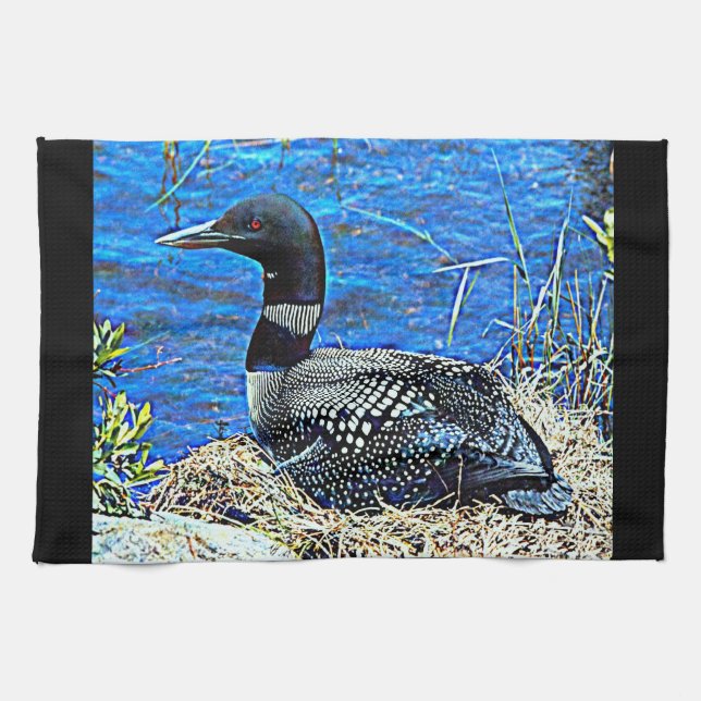 Minnesota Common Loon Towel (Horizontal)