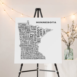 Minnesota County Map Poster