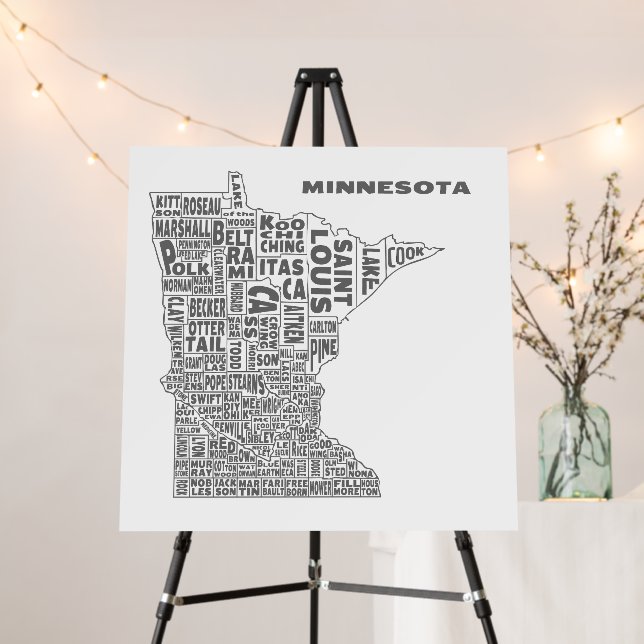 Minnesota County Map Poster (In Situ (Stand))
