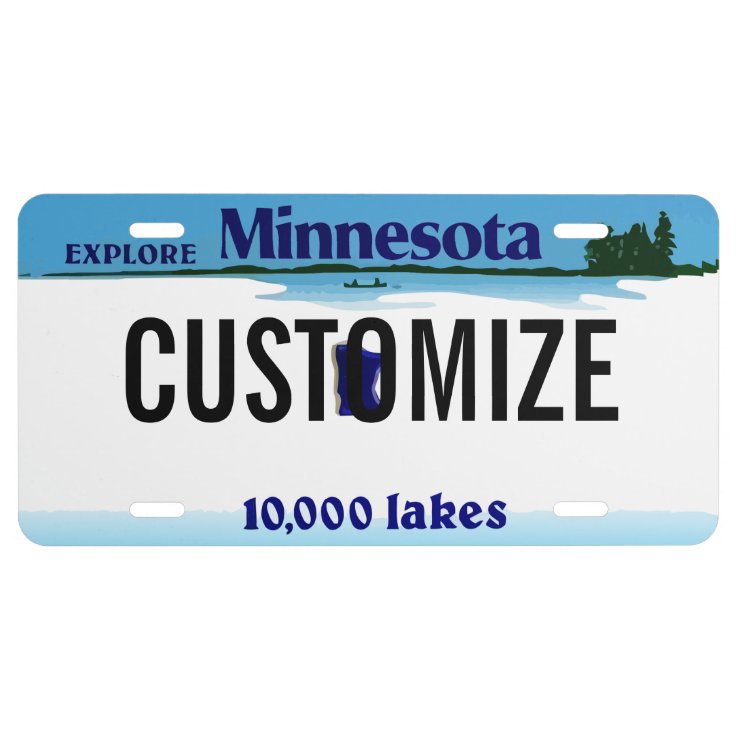 Minnesota Custom License Plate Zazzle