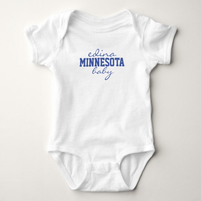 Minnesota Custom State & City Hometown Pride Baby Bodysuit (Front)